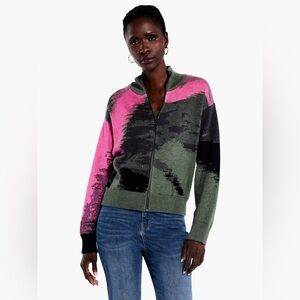 🎉HP🎉 NWT Nic + Zoe Pink Pop Zip Cardigan